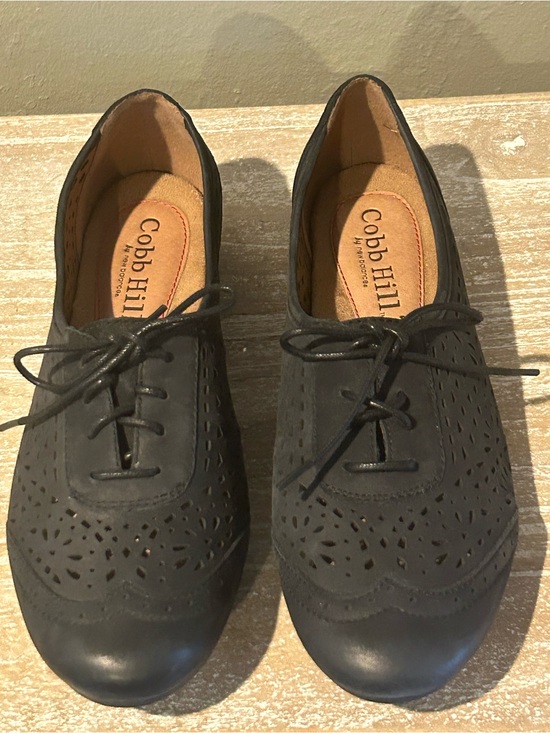Cobb Hill by New Balance Shoes - Cobb Hill by New Balance Black Perforated Oxford Flats